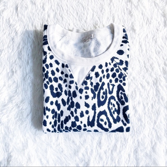 Gap Animal Print Sweater White Crew Neck  sz Med - Picture 4 of 4